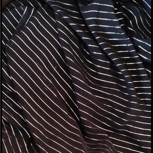 Black georgette saree with silver satin stripes